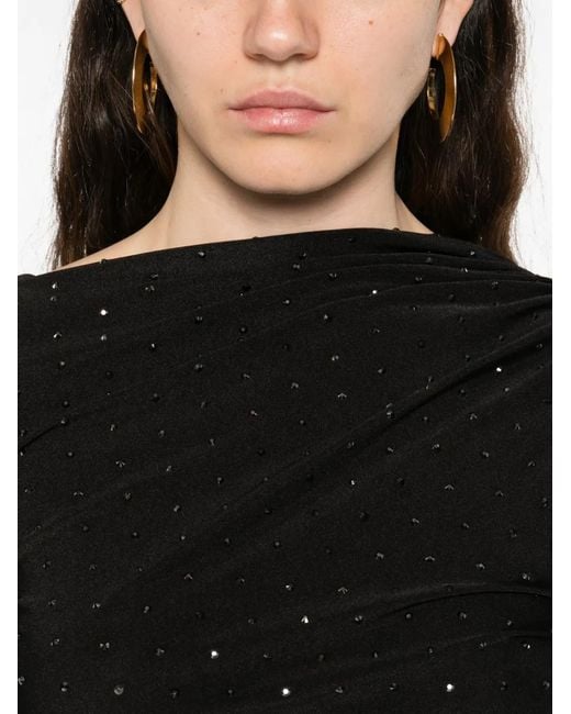 ANDAMANE Black Sophie Long-Sleeved Embellished Maxi Dress