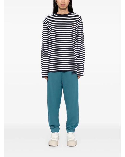 Maison Kitsuné Blue Flash Fox Patch Sweatpants for men