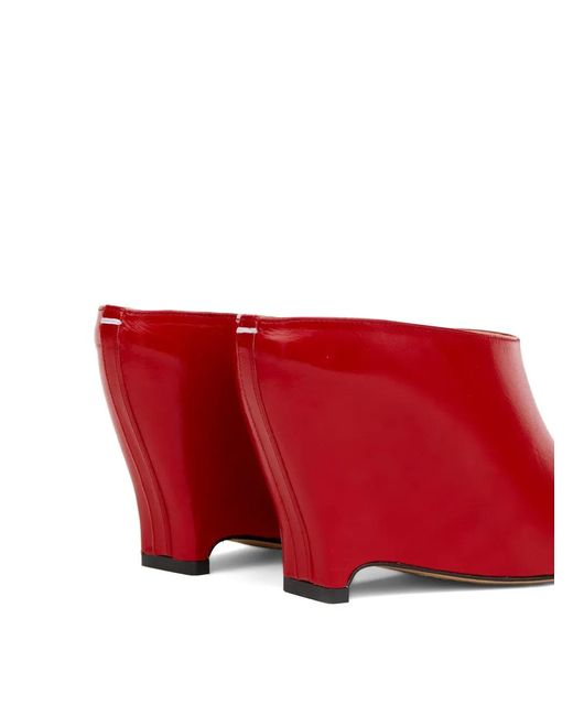 Maison Margiela Red Heel-Less Mules