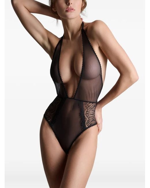 Maison Close Black Sheer Bodysuit