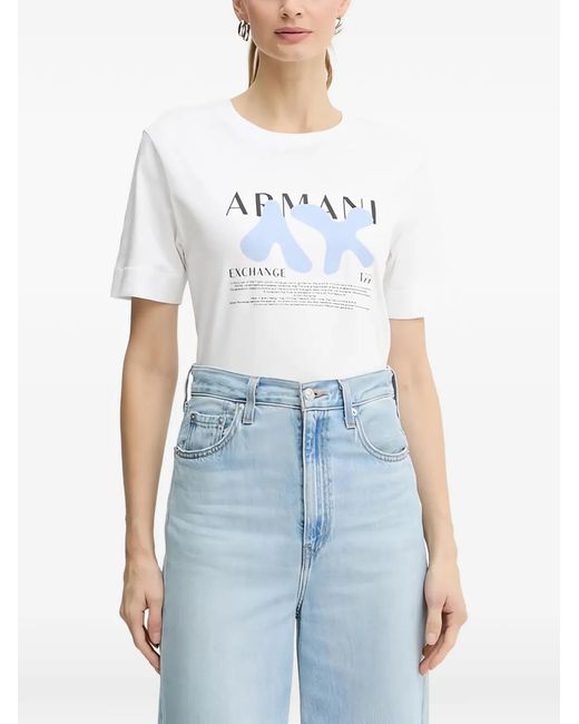 ARMANI EXCHANGE White Printed T-Shirt