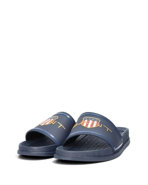 Gant Blue Logo-Shield Slides for men