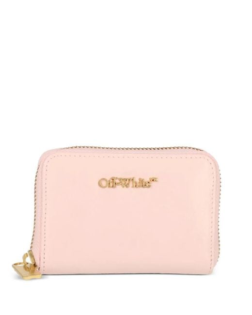 Off-White c/o Virgil Abloh Pink Logo-Plaque Zip-Around Wallet