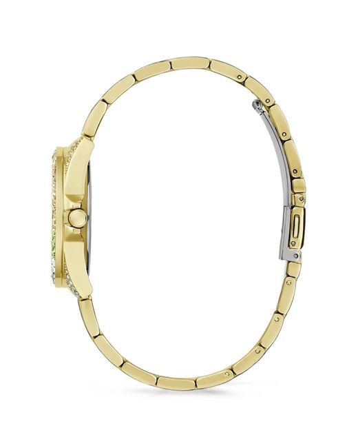 Guess Metallic Crystal Watch With Date Function
