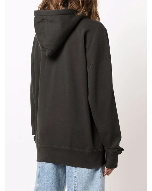 Isabel Marant Black Cotton Mansel Hoodie Sweatshirt With Front Logo