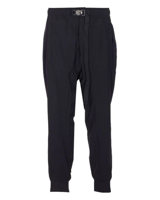 Thom Krom Blue Elasticated-Waistband Low-Crotch Trousers for men