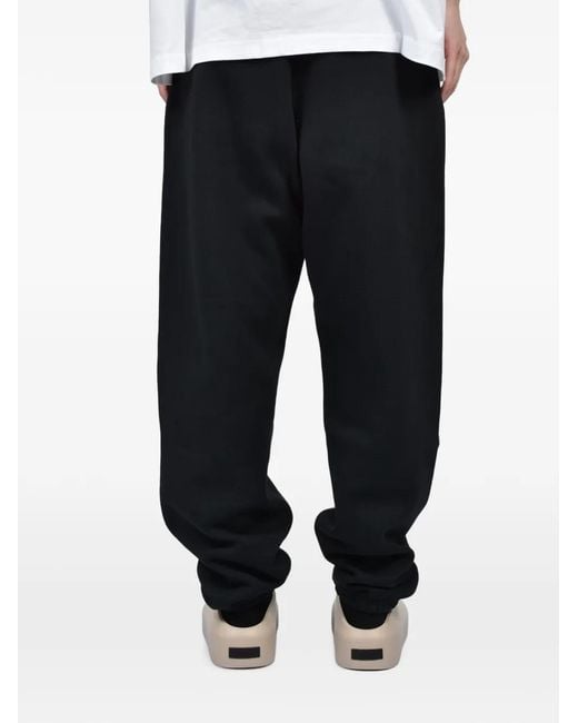 Essentials Black Logo-Print Track Pants for men