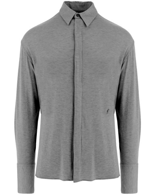 Ferragamo Gray Jersey Long-sleeve Shirt for men