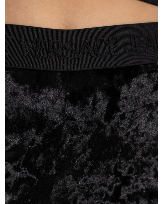 Versace Jeans Couture Black Velvet Trousers