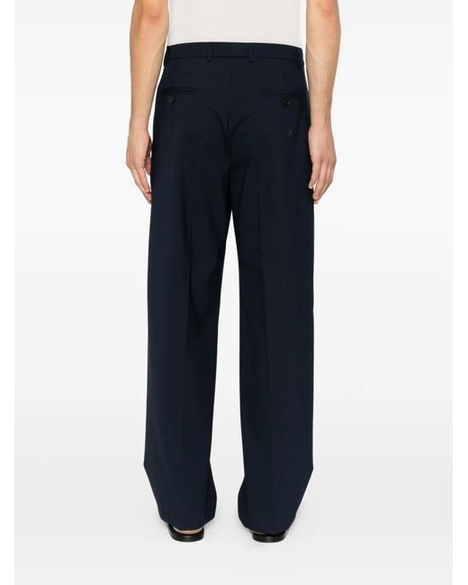 Amaranto Blue Pleated Trousers for men
