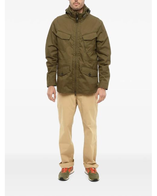 Woolrich Green Removable-Hood Utility Jacket for men