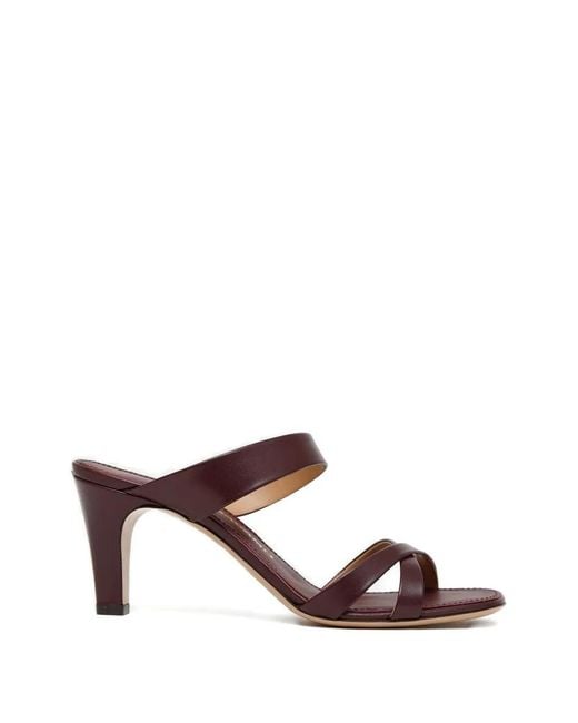 Ferragamo Brown Tami Criss-Cross Strap Heeled Sandals