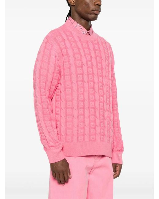 Acne Pink Cable-Knit Jumper