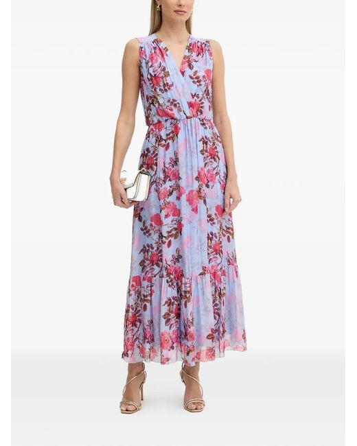 Fracomina Maxi-Jurk Met Bloemenprint in het Purple