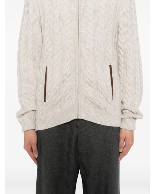 メンズ N.Peal Cashmere Richmond カーディガン White