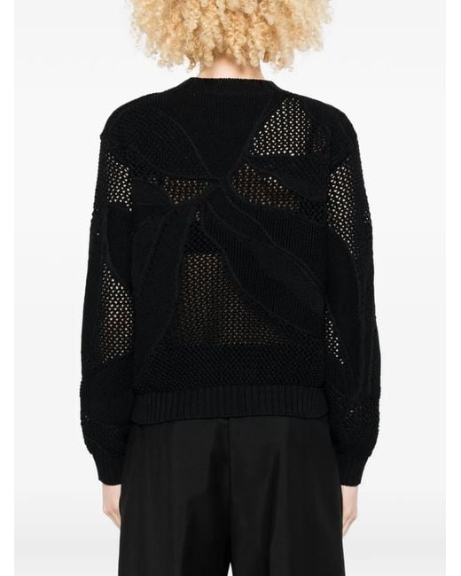 Max Mara Black Openwork Sweater