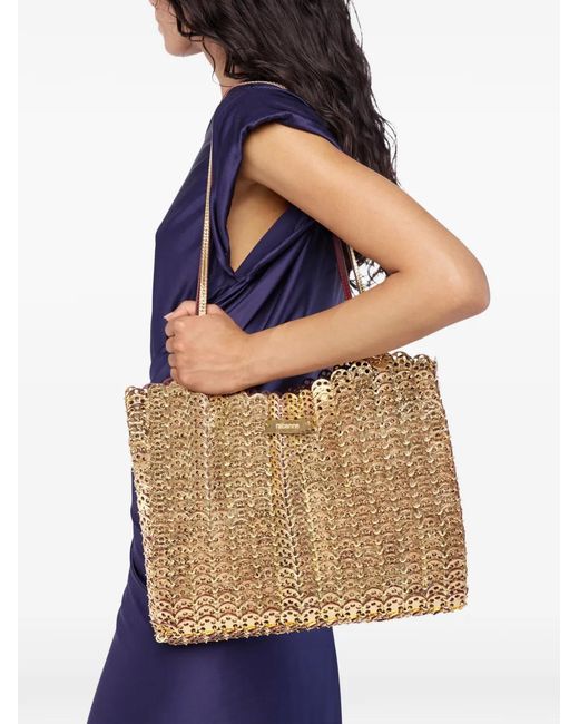 Rabanne Red 1969 Flip Iconic Discs Shoulder Bag