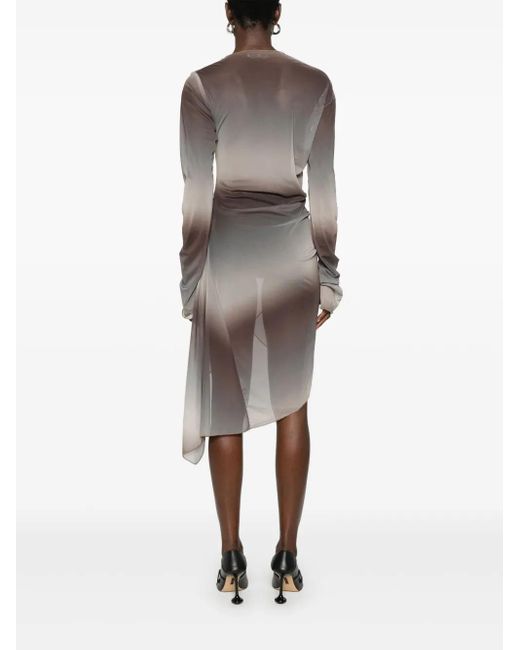 Jade Cropper Gray Draped Twisted Mini Dress