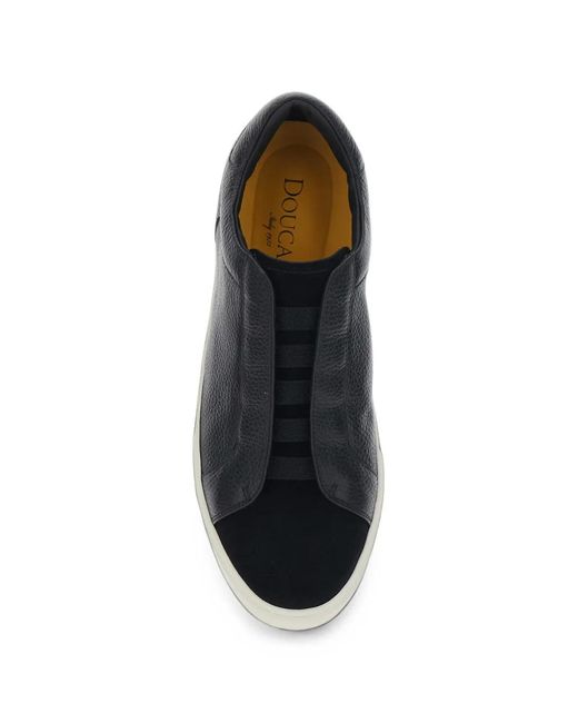 Doucal's Black Spencer Grainy Slip-On Sneakers for men