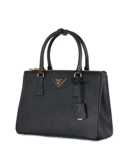 Prada Black Leather Top-Handle Shoulder Bag