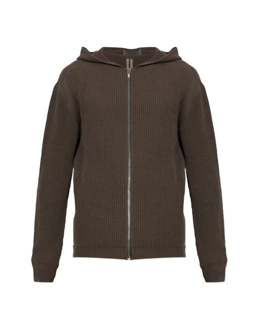 Rick Owens Gray Wool Cardigan for men