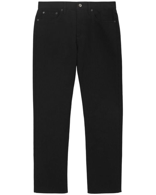 Burberry Black Straight-leg Cotton Denim Trousers for men