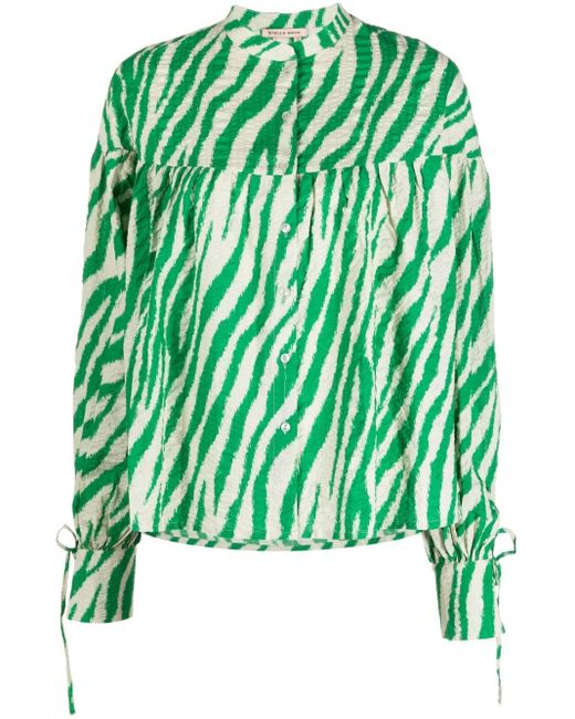 Stella Nova Green Hemd mit Zebra-Print