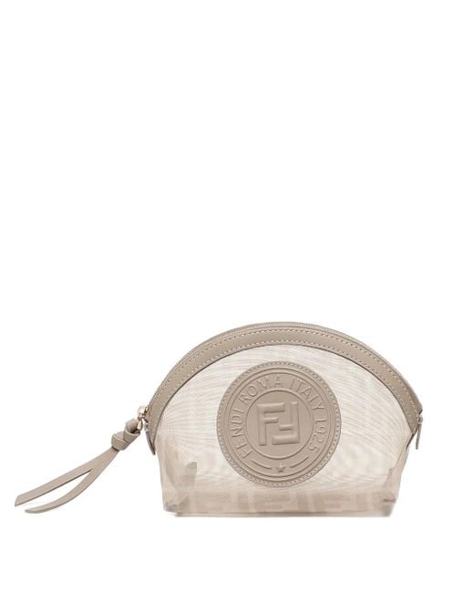 Fendi Metallic Ff-Logo Mesh Make Up Bag
