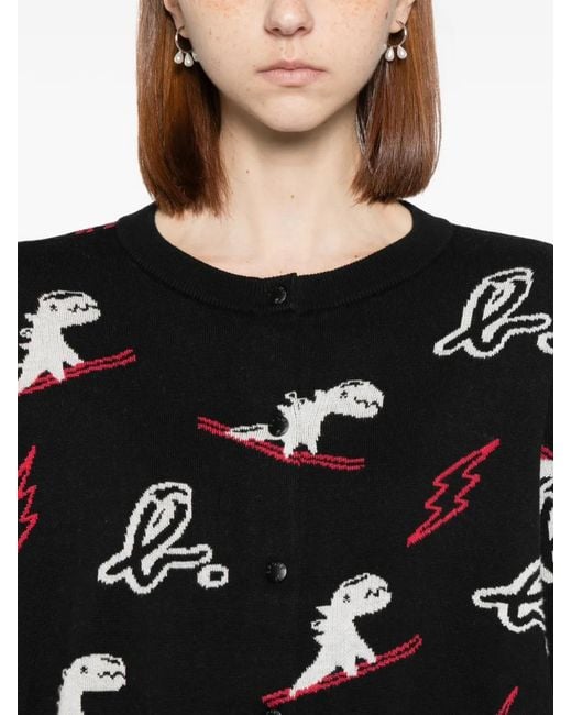 SPORT b. by agnès b. Black Dino Christmas Sweater Cardigan