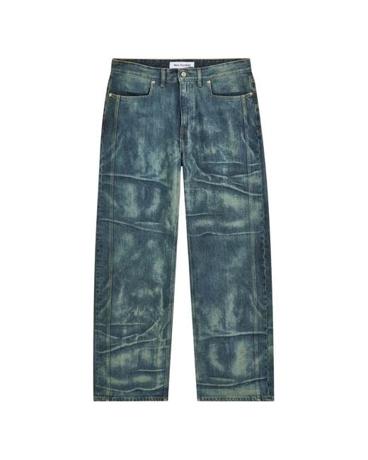 Won Hundred Blue Faded Panelled Jeans for men