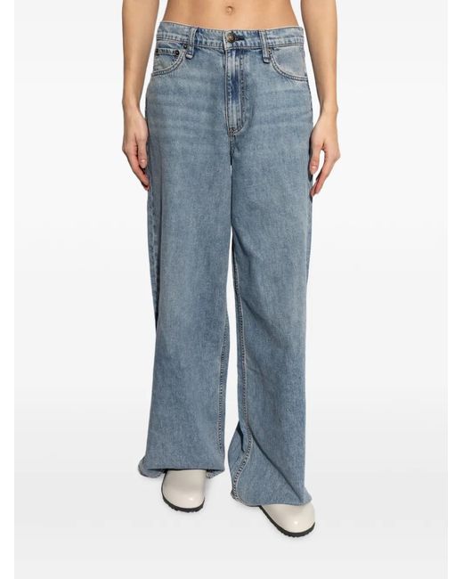 Rag & Bone Blue Sofie Wide-Leg Jeans