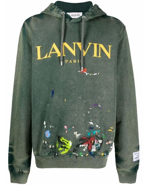 Lanvin Green X Gallery Department Paint-Splatter Hoodie for men
