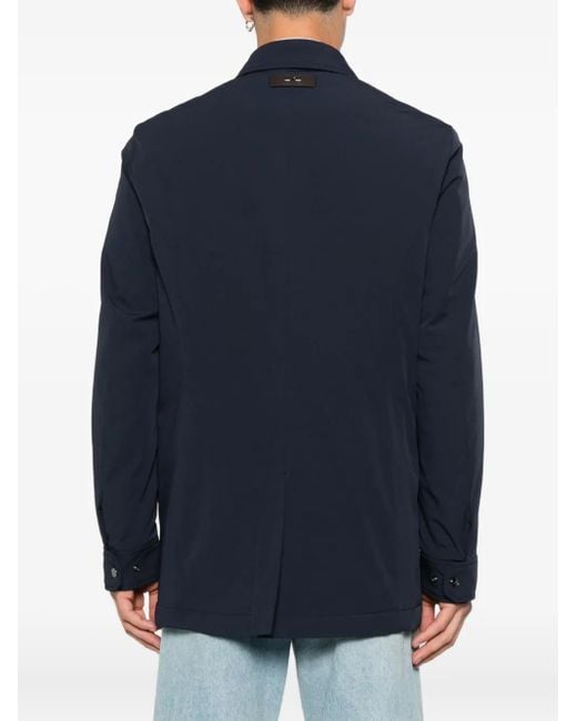 Paul & Shark Blue X Loro Piana Buttoned Welt-Pocket Coat for men