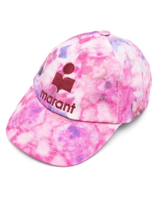 Isabel Marant Pink Printed Cotton Tyron Baseball Cap