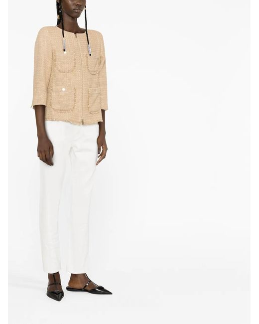 Herno Natural Zip-Up Tweed Jacket