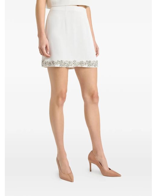 Cinq À Sept White Tumbling Flowers Adona Skirt