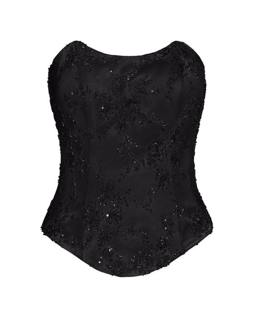 ALEXIA & ANTONIA Black Embellished Top