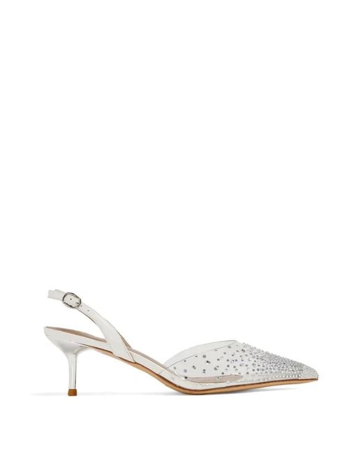 Nicoli White Embellished Flavie Pumps