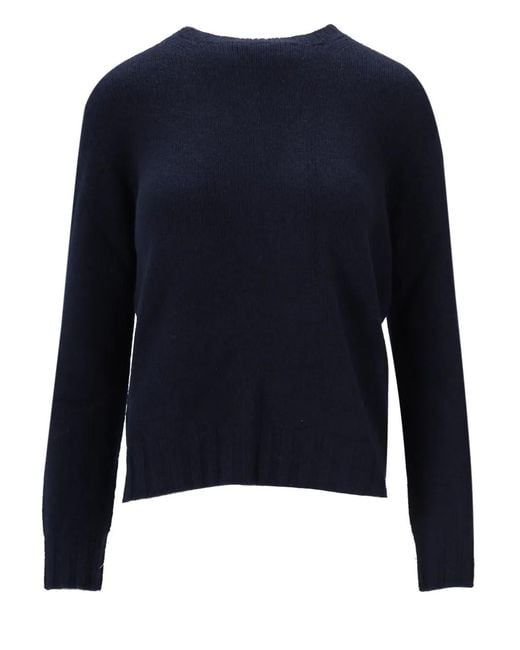 LA ROSE Blue Crew-Neck Sweater