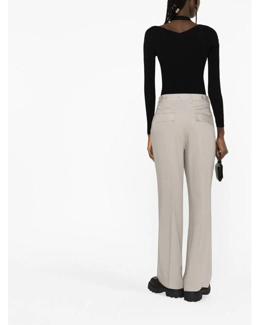 M I S B H V White Straight-Leg Tailored Trousers