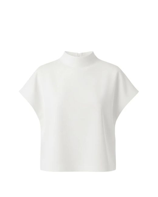 Rundholz Black Label White High-Neck Short-Sleeve Blouse