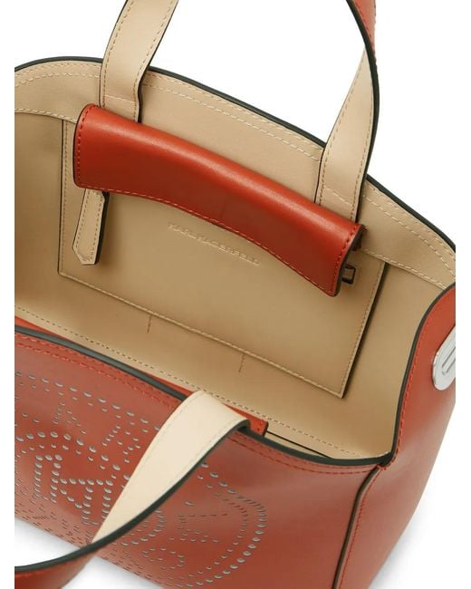 Karl Lagerfeld Red Small Leather Tote Bag