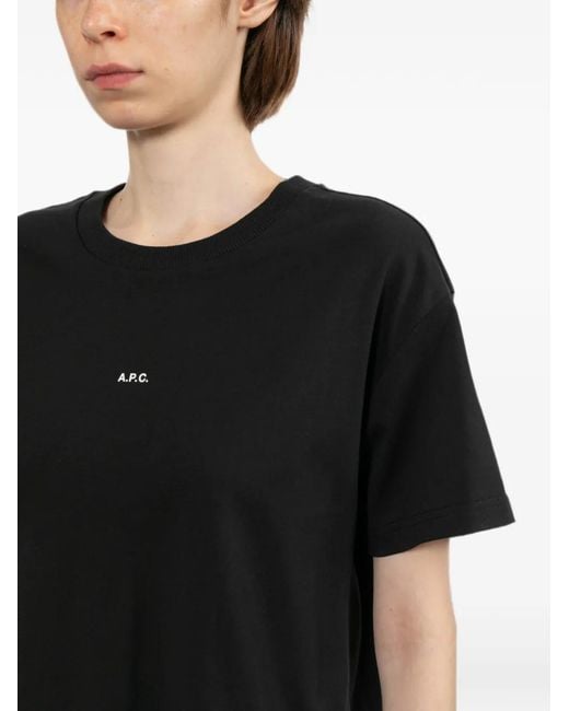 A.P.C. Black Logo-Print T-Shirt