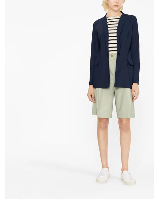 Herno Blue Single-Breasted Button-Fastening Blazer