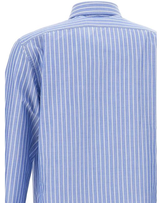 Paul & Shark Blue Striped Button-Up Shirt for men