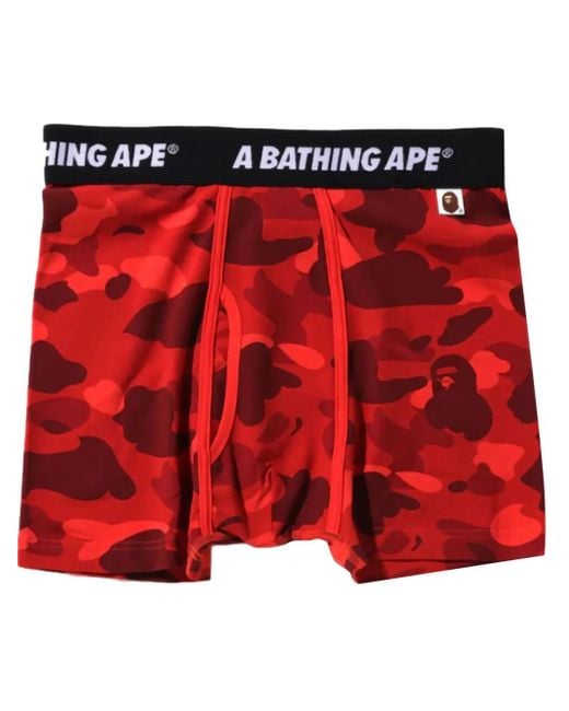 メンズ A Bathing Ape Colour Camo ボクサーパンツ Red