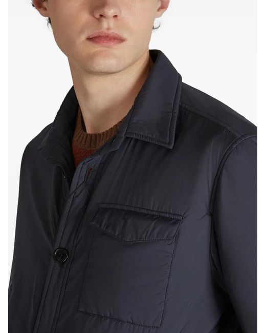 Slowear Blue Padded Overshirt for men