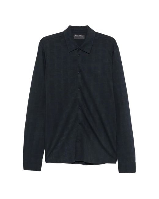 Marc O' Polo Blue Check-Pattern Long-Sleeve Shirt for men