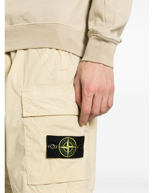 Stone Island Natural Compass-badge Cargo Shorts for men