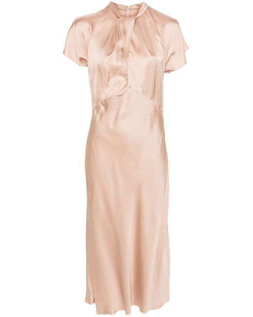 N°21 Pink Cut-out-detail Satin Midi Dress